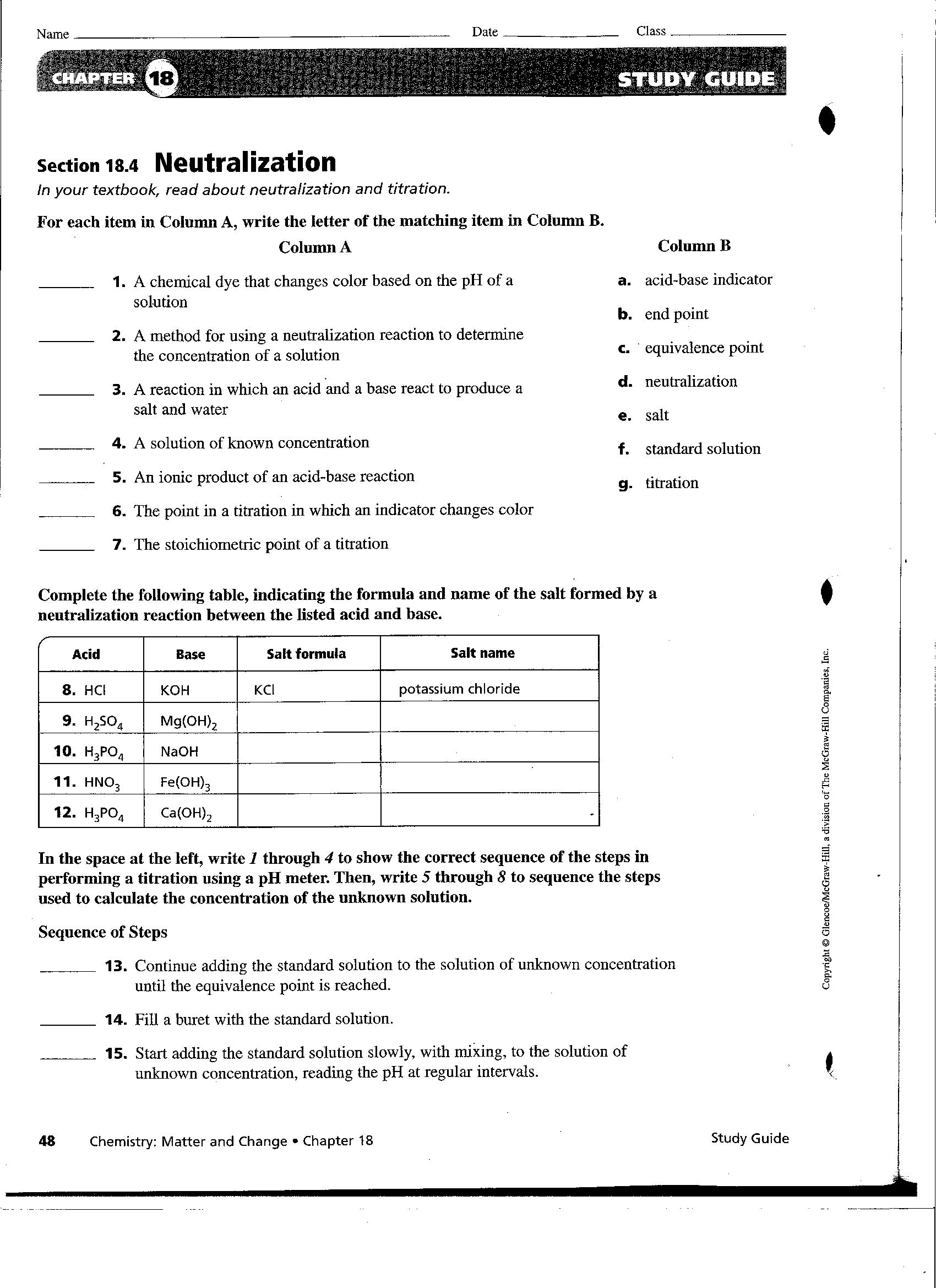 acid baase equilibria study guide answers